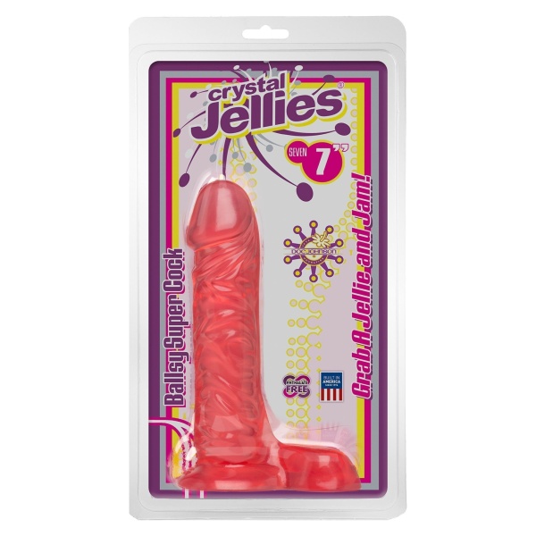 Dildo Super Cock Balls di Crystal Jellies Pink - Image 3